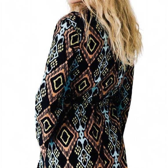 NEW NEVER A WALLFLOWER kelli dress in black ikat - Picture 4 of 4